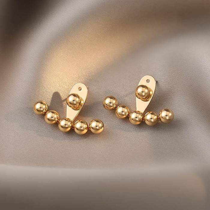 1 Pair Sweet Solid Color Plating Stainless Steel  Ear Studs
