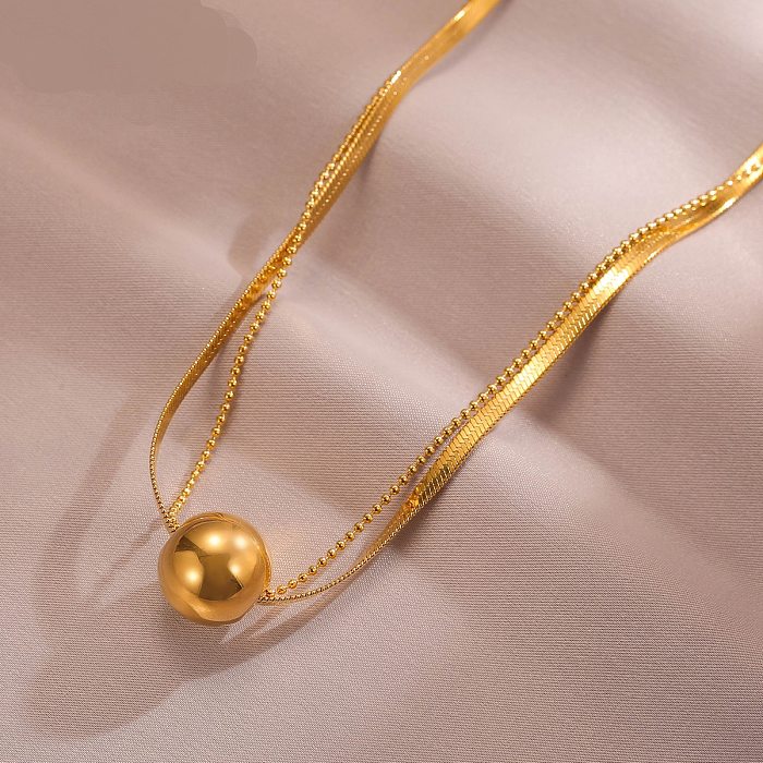 Retro Geometric Stainless Steel Chain Necklace