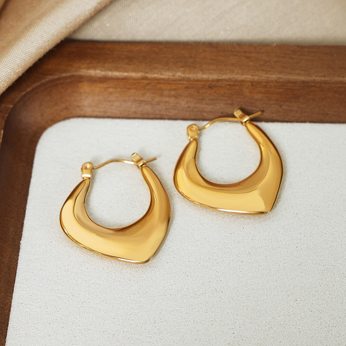 1 Pair Elegant Geometric Plating Stainless Steel 18K Gold Plated Earrings