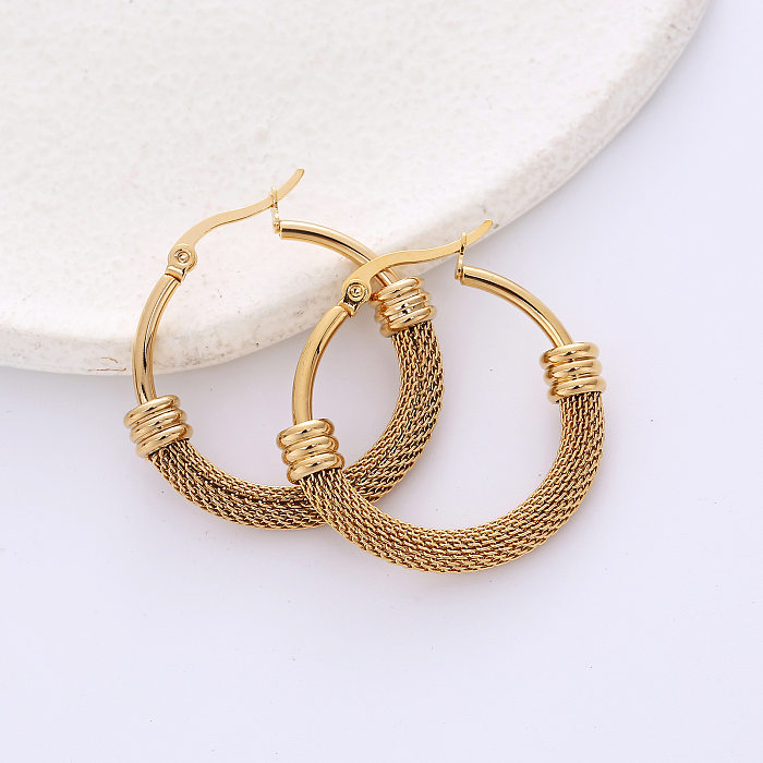 Fashion Circle Stainless Steel Earrings Plating Stainless Steel  Earrings