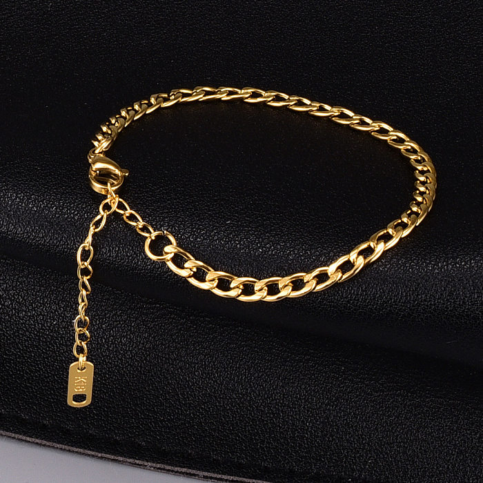 Vintage Style Geometric Titanium Steel Gold Plated Bracelets 1 Piece