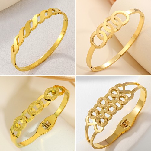 Wholesale Casual Classic Style Infinity Stainless Steel Plating Gold Plated Bangle