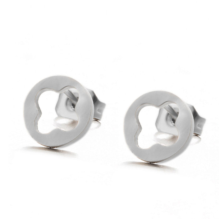 Einfache Edelstahl-Ohrringe mit geometrischer Form im Großhandel