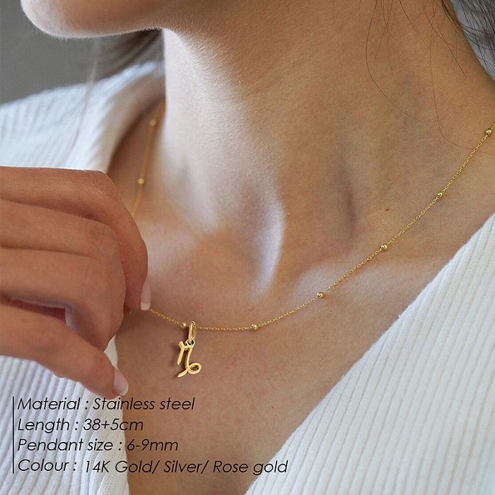 Einfache Halskette mit Sternbild-Anhänger aus Edelstahl mit vergoldeter Oberfläche