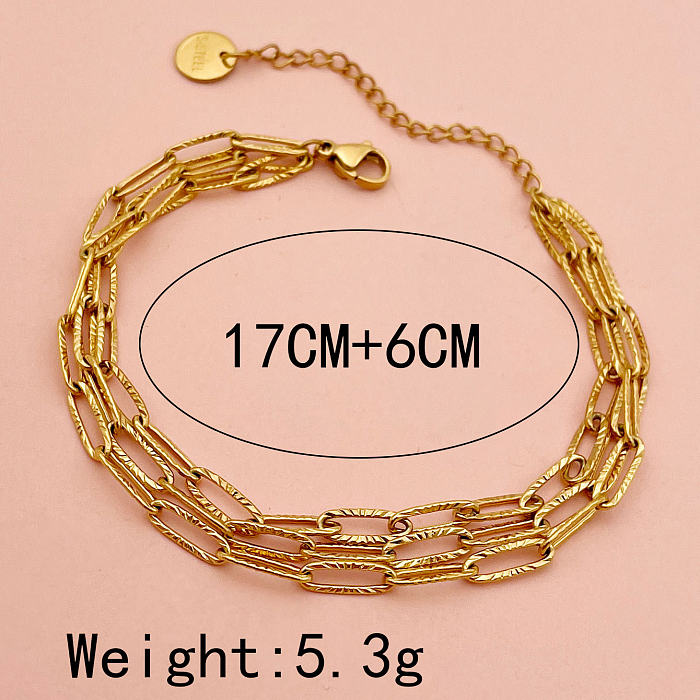 INS Style Geometric Stainless Steel Plating Bracelets 1 Piece