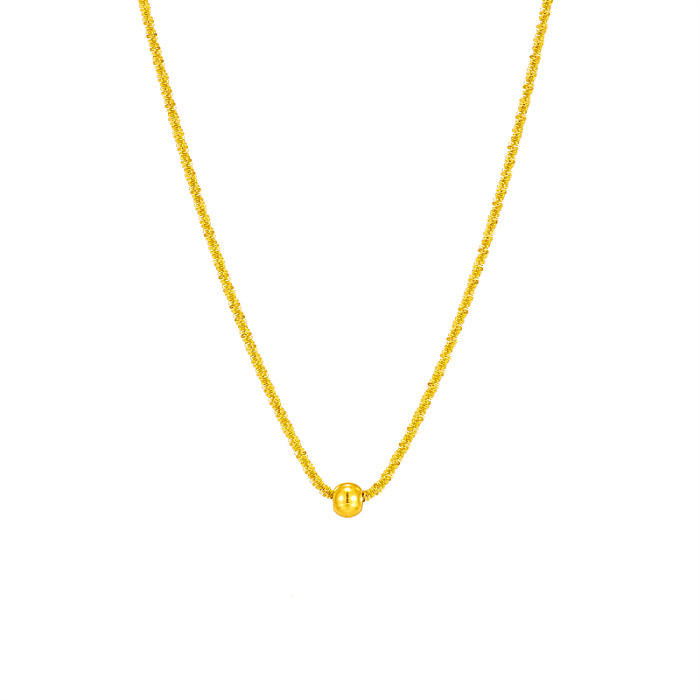 Hip-Hop Geometric Stainless Steel Gold Plated Necklace 1 Piece