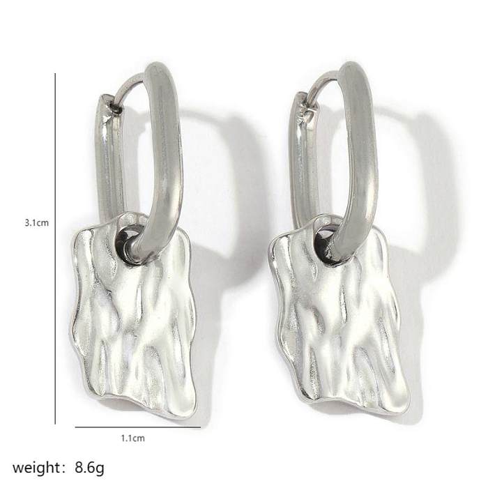 1 Pair Simple Style Streetwear Geometric Polishing Plating Stainless Steel  18K Gold Plated Drop Earrings