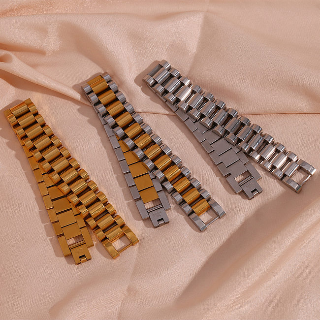 Modische geometrische Armbänder mit Edelstahlbeschichtung, 1 Stück