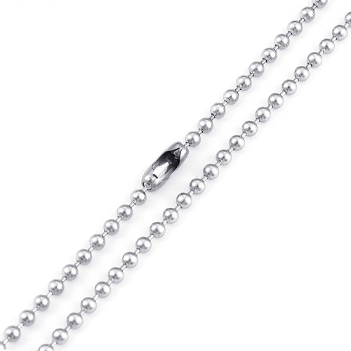 Collier de perles rondes longues en acier inoxydable, bijoux à la mode, vente en gros