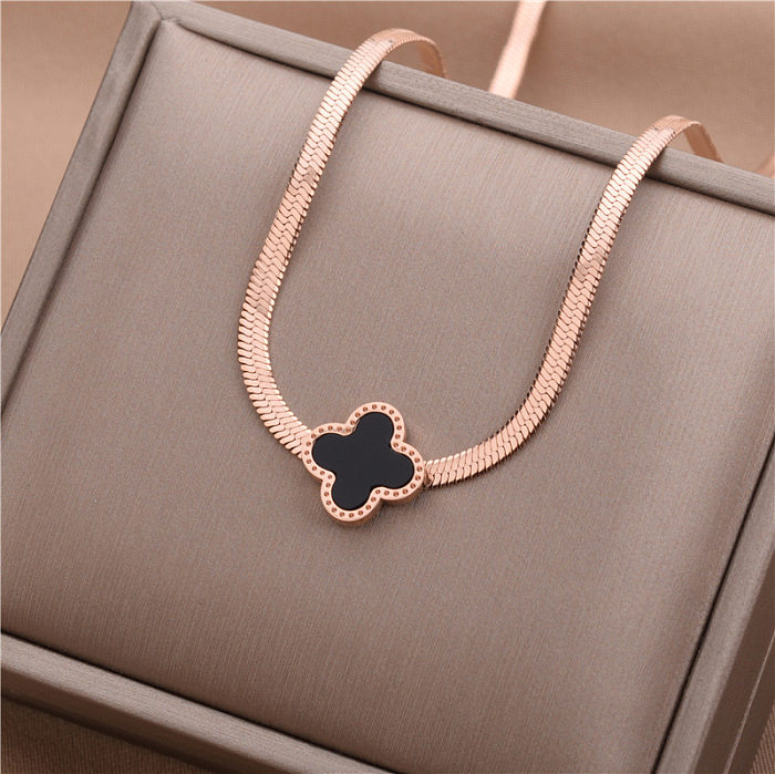 Fashion Heart Shape Stainless Steel Inlay Artificial Pearls Zircon Pendant Necklace 1 Piece