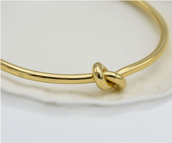 Casual Solid Color Stainless Steel Bangle