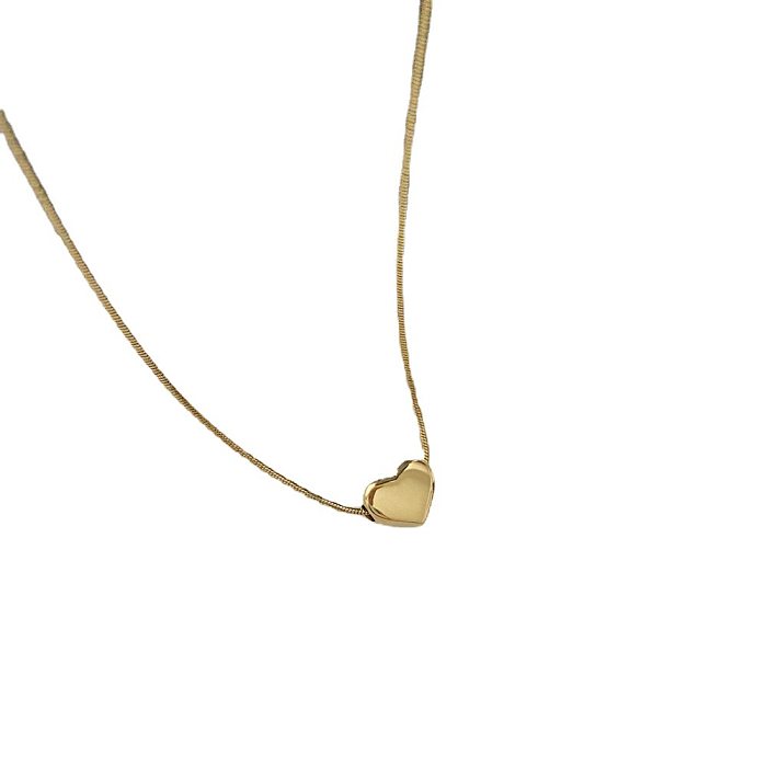 Fashion Heart Shape Stainless Steel Plating Necklace