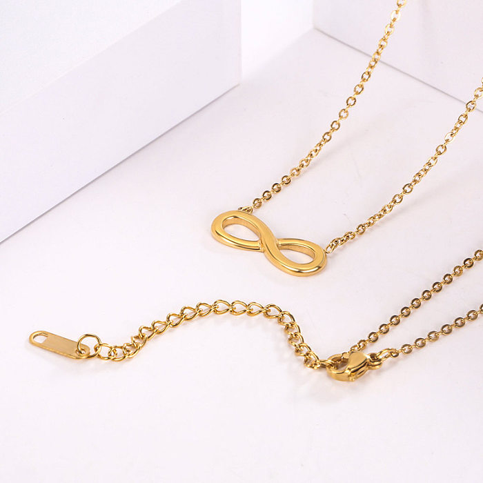 Simple Style Infinity Stainless Steel Plating 18K Gold Plated Necklace