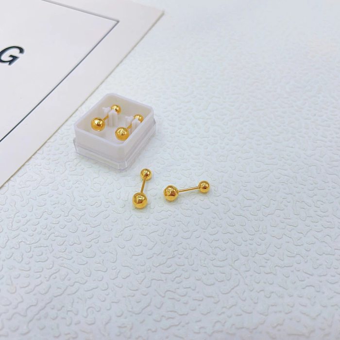 1 Pair Simple Style Solid Color Rhombus Plating Stainless Steel Gold Plated Ear Studs