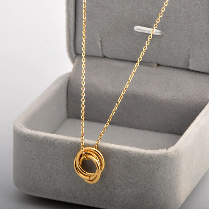 Wholesale Simple Style Circle Stainless Steel Necklace