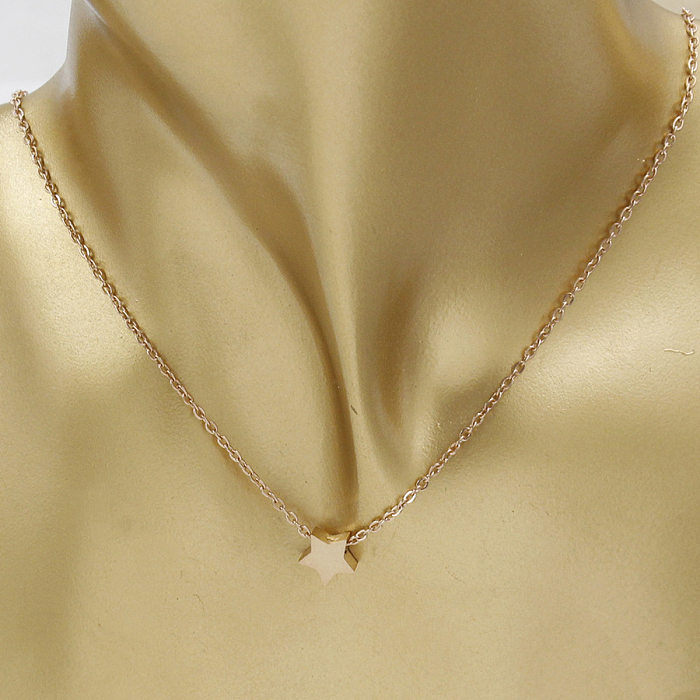 Simple Style Star Stainless Steel Plating 18K Gold Plated Rose Gold Plated Necklace