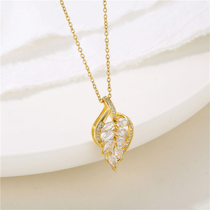 1 Piece Shiny Angel Peacock Butterfly Stainless Steel  Stainless Steel Inlay Zircon Pendant Necklace