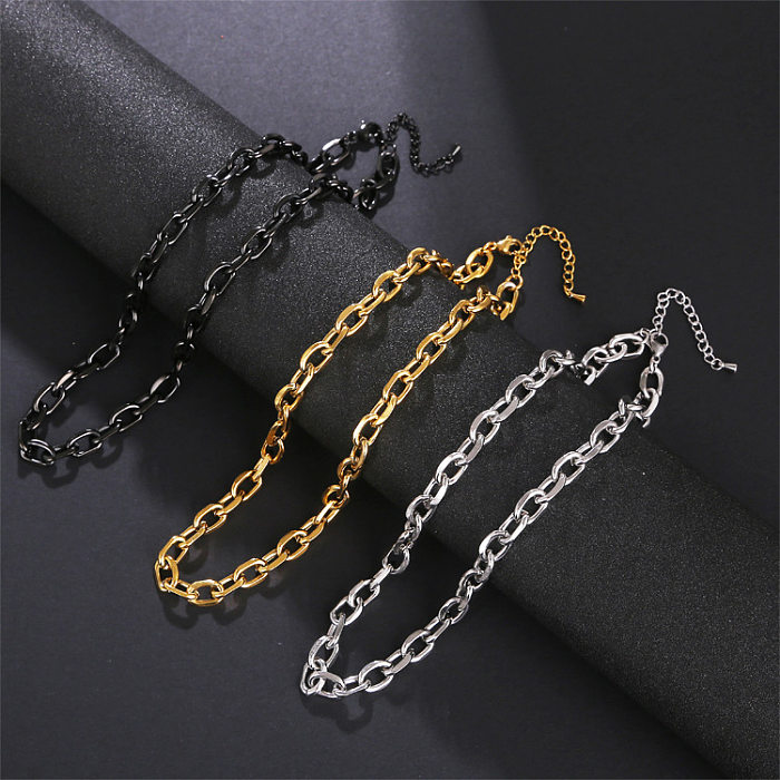 Retro Lady Solid Color Stainless Steel  Plating Gold Plated Necklace