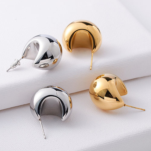 1 Pair Simple Style Solid Color Stainless Steel Plating Ear Studs