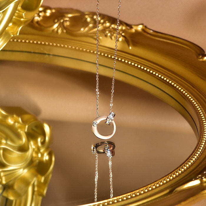 Mode Kaninchen Stern Baum Edelstahl Inlay künstliche Perlen Strass Halskette 1 Stück