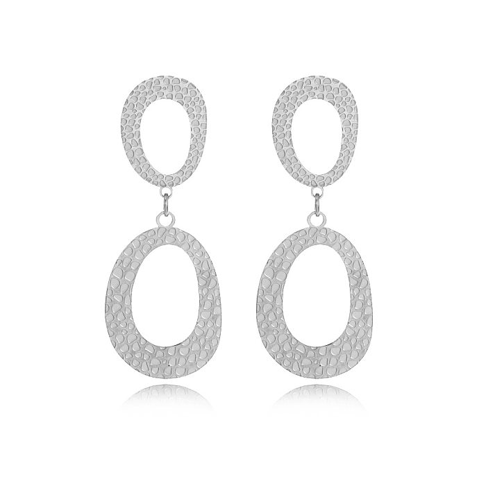 Fashion Geometric Stainless Steel  Plating Drop Earrings 1 Pair
