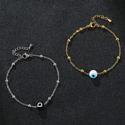 Pulseiras de aço inoxidável Fashion Eye 1 peça