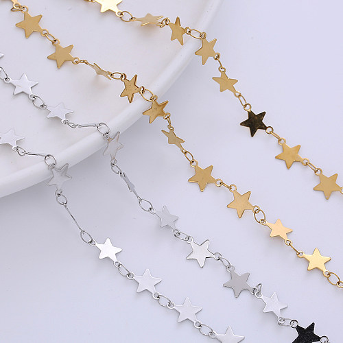 Simple Style Star Stainless Steel  Plating Chain Choker