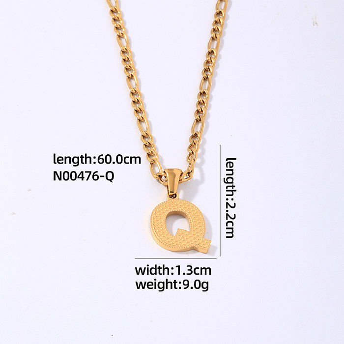 Hip-Hop Simple Style Roman Style Letter Stainless Steel Polishing Plating Gold Plated Pendant Necklace
