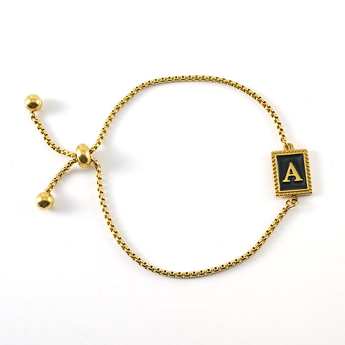 Bracelets de placage d'émail en acier titane lettre de mode 1 pièce