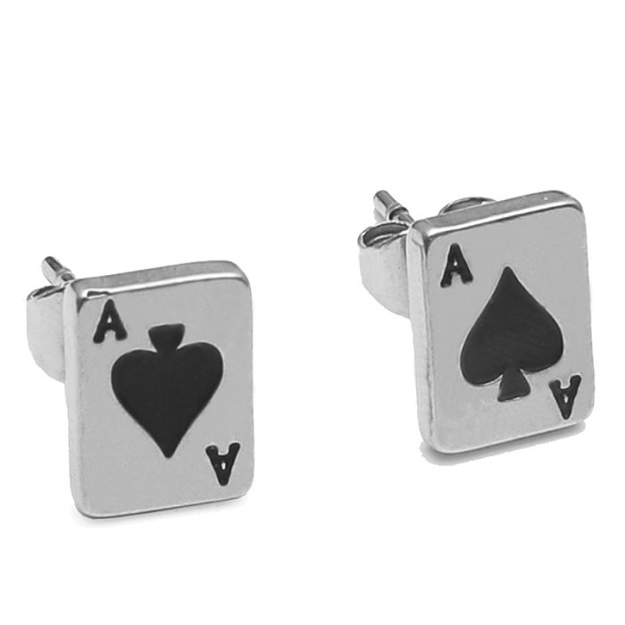 Boucles d'oreilles Mini Poker en acier inoxydable, bijoux, vente en gros