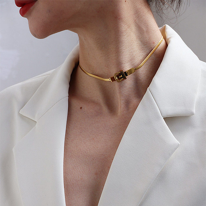 Vintage Style Geometric Stainless Steel Plating Gold Plated Choker