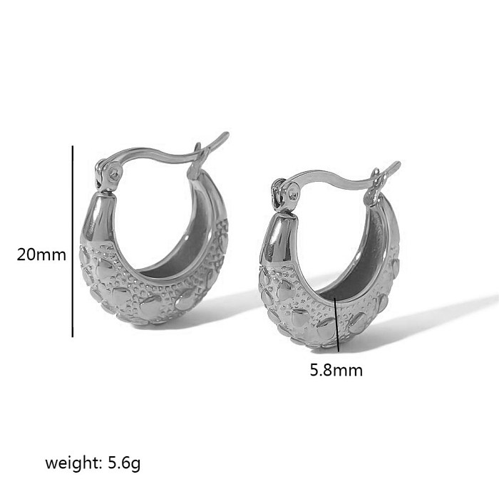 1 Pair Simple Style Semicircle Round Polishing Plating Stainless Steel  18K Gold Plated Earrings