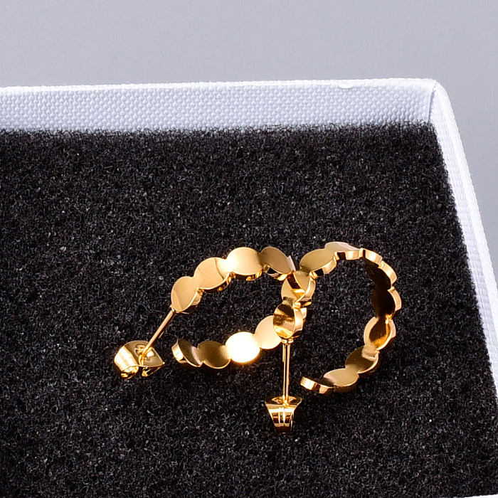 Wholesale Jewelry Gold Plated Matte Disc StudStainless Steel Earrings jewelry