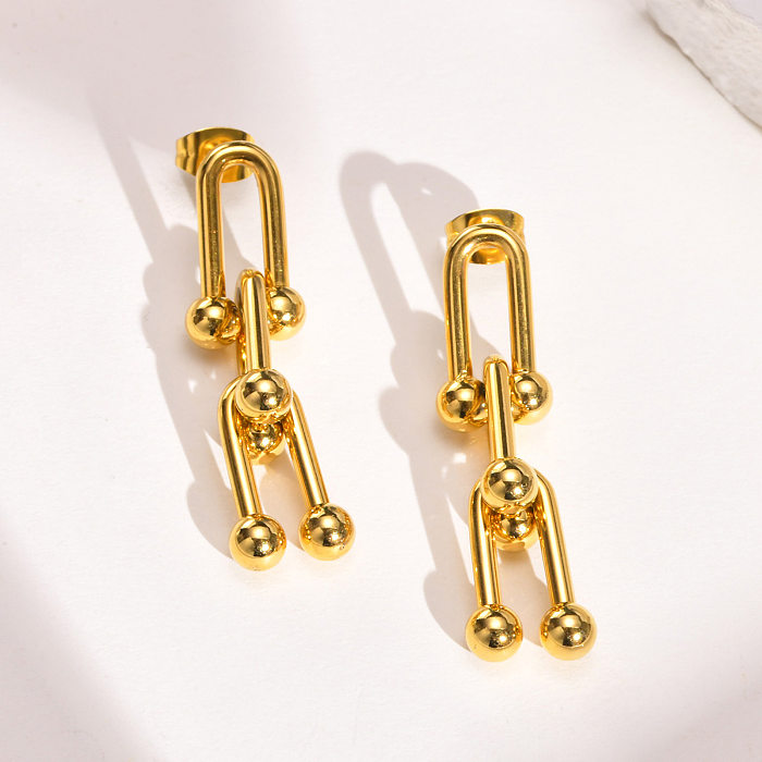 Fashion U Shape Stainless Steel  Drop Earrings Plating Stainless Steel  Earrings