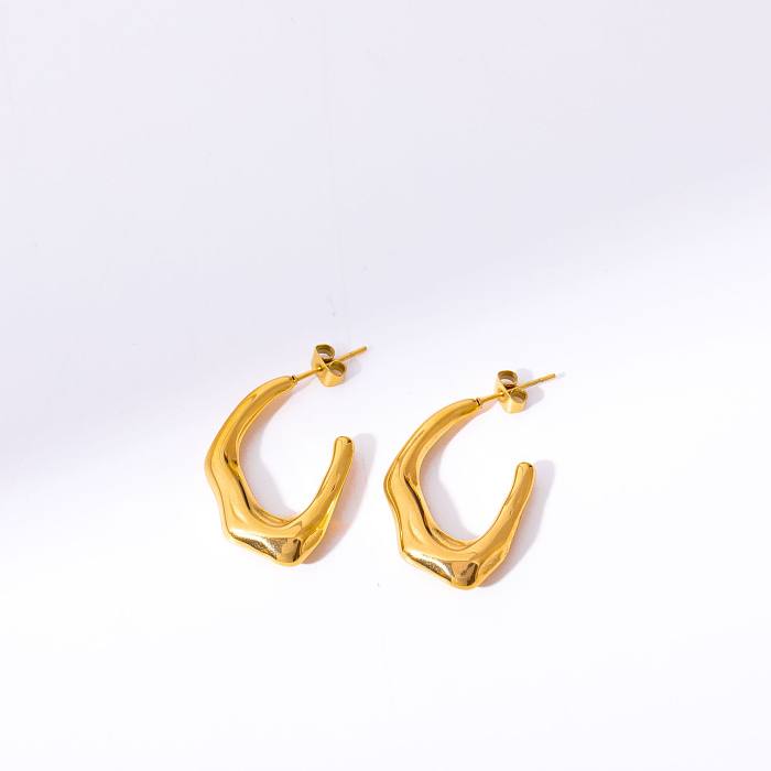 1 Pair Basic Simple Style Commute Geometric Plating Stainless Steel  18K Gold Plated Ear Studs