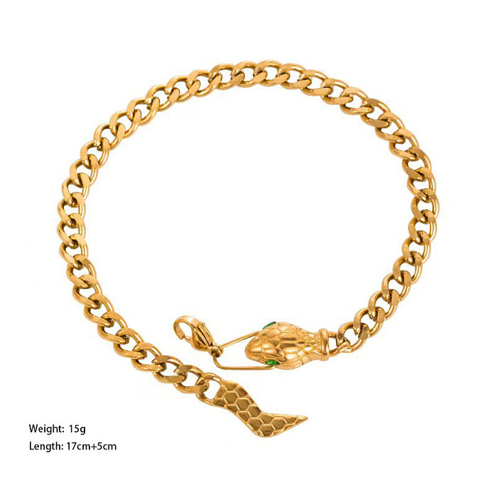 Bracelets de Zircon incrustés d'acier et de titane de serpent de Style Vintage