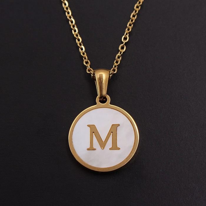 Fashion Letter Stainless Steel  Stainless Steel Chain Pendant Necklace 1 Piece