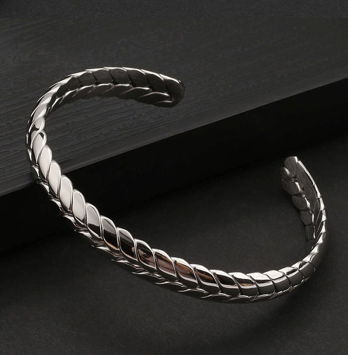 Twisted Wire Jewelry Wholesale Open Adjustable Stainless Steel Bangle