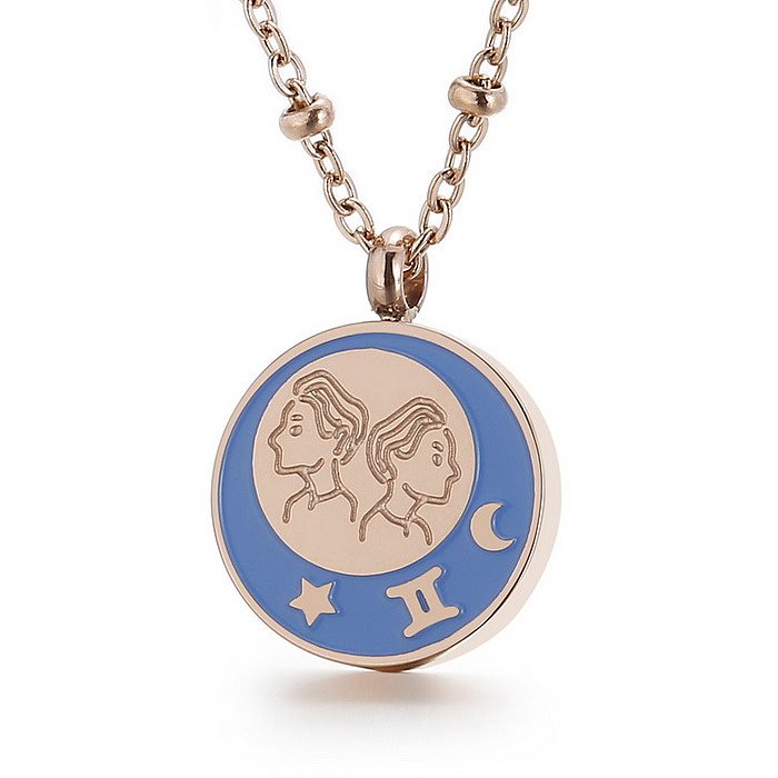 1 Piece Fashion Constellation Stainless Steel Plating Pendant Necklace