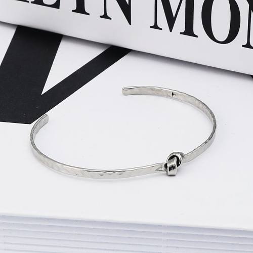 Casual Modern Style Classic Style Solid Color Stainless Steel Cuff Bracelets