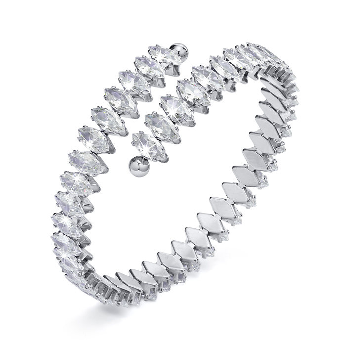 Bracelet plaqué or 18 carats avec incrustation de placage en acier inoxydable géométrique de style IG