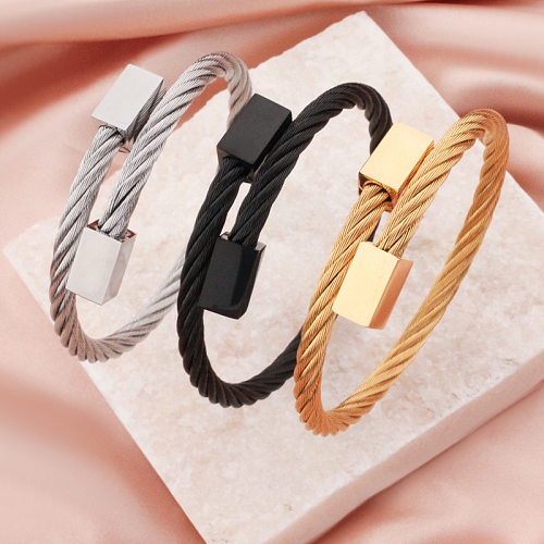 Streetwear Geometric Stainless Steel Bangle