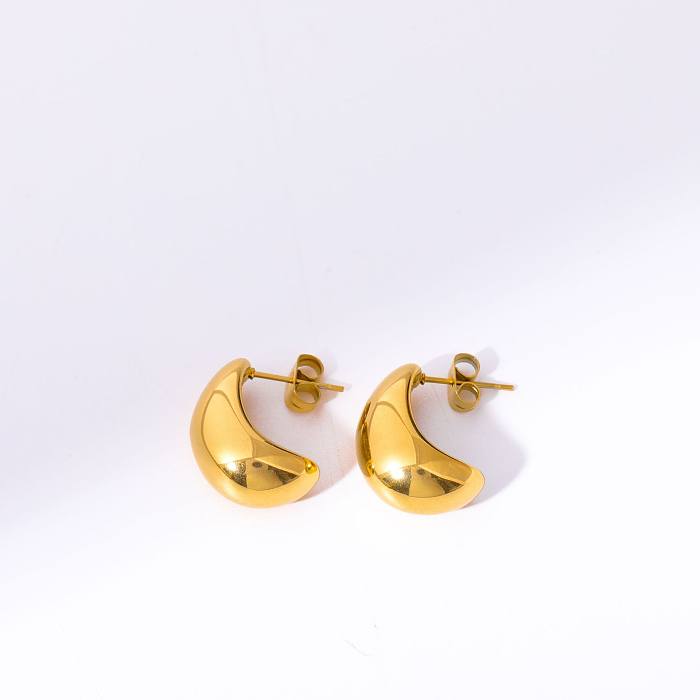 1 paire de clous d'oreilles plaqués or 18 carats, Style Simple et basique, placage géométrique