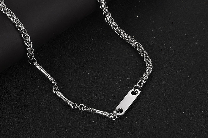 Simple Style Commute Solid Color Stainless Steel Necklace In Bulk