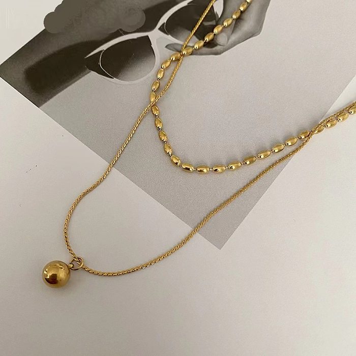 Collares acodados chapados en oro de 18 quilates con revestimiento de acero inoxidable de color sólido estilo romano