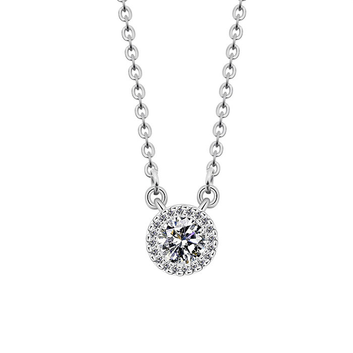 Ball Rotating Necklace Zircon Inlaid Pendant Clavicle Chain