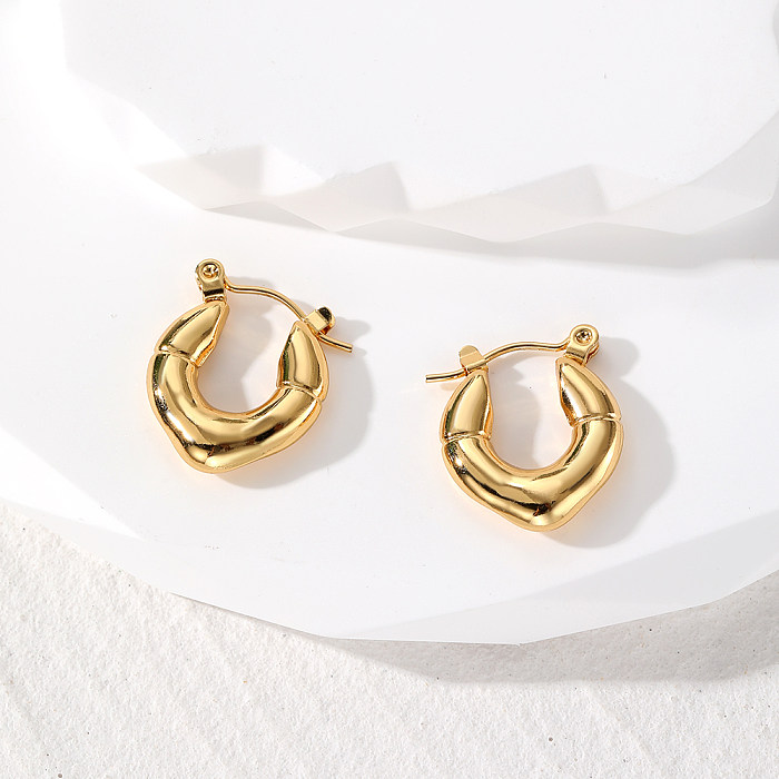 1 Pair Vintage Style Simple Style Classic Style Pentagram Heart Shape Rectangle Stainless Steel  Hoop Earrings