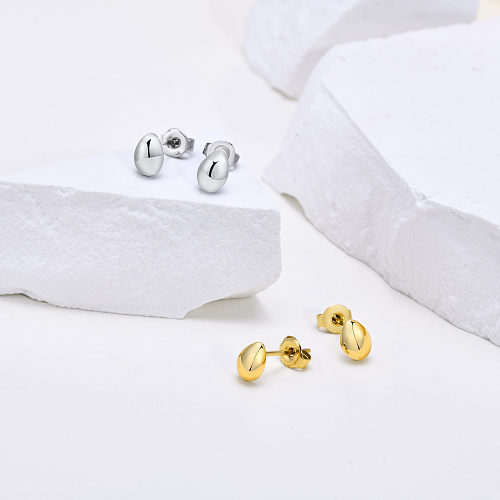 1 Pair Simple Style Water Droplets Plating Stainless Steel  Gold Plated Ear Studs
