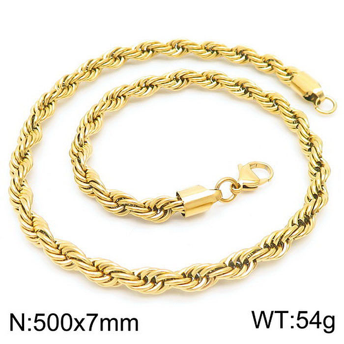 Retro Geometric Solid Color Stainless Steel Plating Necklace 1 Piece