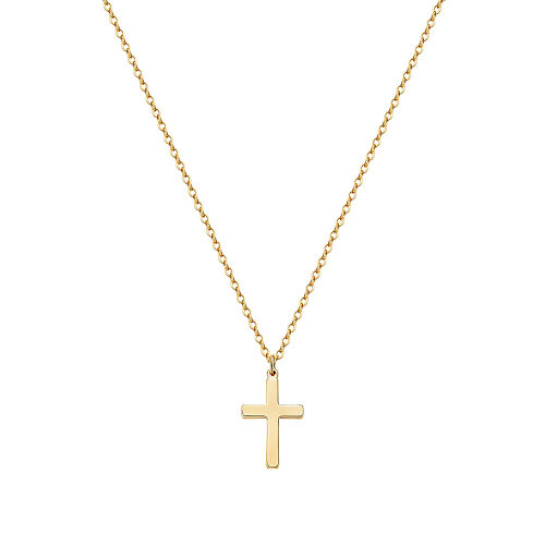 Collier pendentif en acier inoxydable avec croix hip-hop, vente en gros